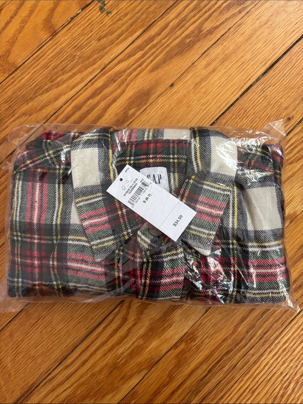 GAP Tartan Flannel Shirt Jacket - Red, Black, Cream #10
